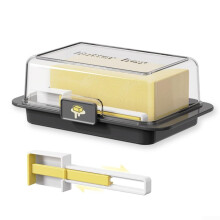 Plastic Butter Dish With Lid For Countertop And Refrigerator Door Shelf Airtight Microwave And Dishwasher Safe Model B
