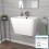 NES Home Nes Home White Modern Rectangle 565mm Square Wall Hung Ceramic Basin 1