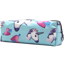 Etui met regenboog- en wolkenmotief, gemaakt van canvas Oxford-stof, ruim en met ritssluiting aan de bovenkant, ideaal voor schoolspullen van