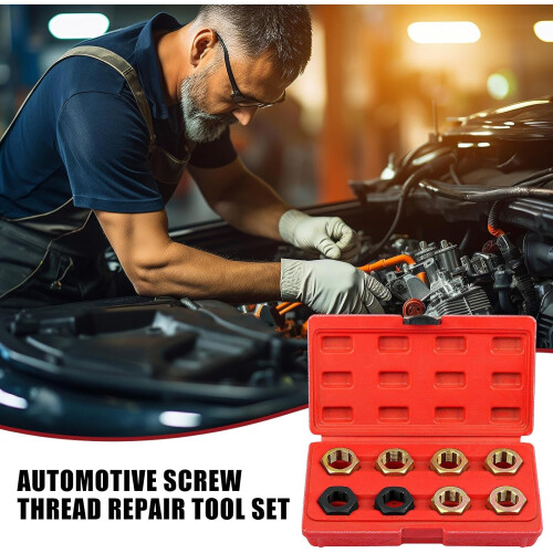 Thread Restorer Kit, Metric Thread  Tool Set, Hex Tap Die Chaser Tapping Accessories for Nuts and Screws 1