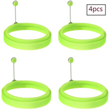 Heat Resistant Egg Rings For Pancake Mold, Non Stick Food Grade Silicone Breakfast Sandwiches Maker, Collapsible Handle For Safe Handling And Easy Sto
