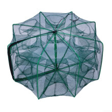 SelfFolding Fishing Trap Net Reinforced Nylon Mesh Auto Fold 16Hole Portable Bait Trap For Fish, Crayfish, Crabs