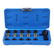 M14x1.25mm Spark Plug Thread  Kit 16Piece Steel Reamer Tap Set With Case For Automotive Maintenance