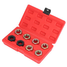 Hex Nut with Storage Box, 8 Sizes Stainless Steel Thread Chaser Set For Car Shaft  And Cleaning