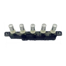 Practical piano push button switch. Userfriendly metal push button switch, for kitchen appliances.