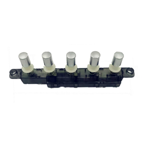 Practical piano push button switch. Userfriendly metal push button switch,  for kitchen appliances.