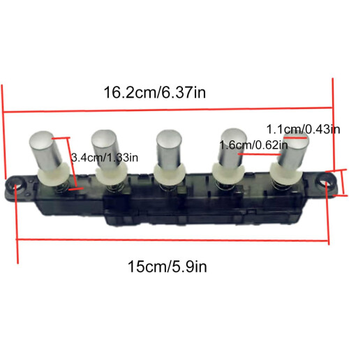 Practical piano push button switch. Userfriendly metal push button switch,  for kitchen appliances. 1