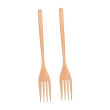 Wooden Forks 2Piece Set For Serving Fruit And Pasta, Stirring, Natural Wood Material, Kitchen And Dining