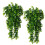 Artificial Hanging Plants Faux Eucalyptus Leaf Greenery Vine UV Outdoor Plastic 2 Pack 1