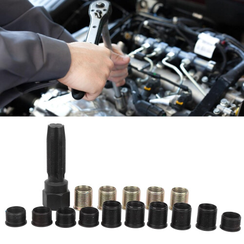 M14x1.25 Thread  Tool Set With 15  Tools And Tool Box For Restoring Threads Compatible With M14x1.25 1