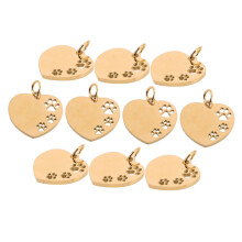 Heart Dog Tag Blank Labels For Engraving Pet ID Tags For Dogs And Cats 10Pcs Heart Cutout Easy Attachment