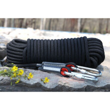 Outdoor Rope 10mm Static Climbing Rappelling Rope for Hiking Safety Rescue (Black, 10mm x 100m)
