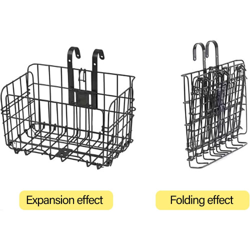 Detachable foldable bicycle basket, front and rear, collapsible hanging basket, durable 2