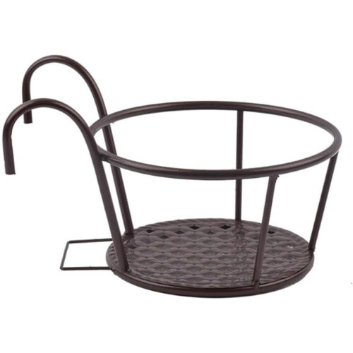 Spacesaving hanging balcony shelf, sturdy construction for multiple planters (copper) 1