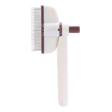 Pet Comb Rotatable Cat Hair Brush Self Cleaning Pet Brush For Cats Dogs Kittens Puppies Rabbits Indoor Use Light Coffee