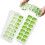 KEPLIN Silicone Ice Cube Trays with Non Spill Lids, 2 Pack, Green 1