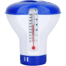 Drijvende chemicaliëndispenser, zwembadthermometer voor babybadjes, gemaakt van onbreekbaar ABS-materiaal voor optimale veiligheid, nauwkeurige