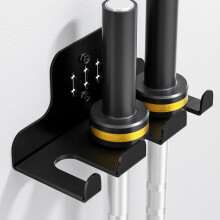 Barbell Wall Mount Olympic Hanger Holds Under 33mm Bar Black 3 Hooks