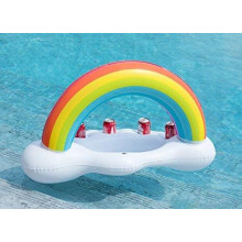 Getränkehalter in Regenbogenwolkenform, aufblasbares Pool-Party-Accessoire, ideal für sommerlichen Spaß, dickes, strapazierfähiges Material sorgt