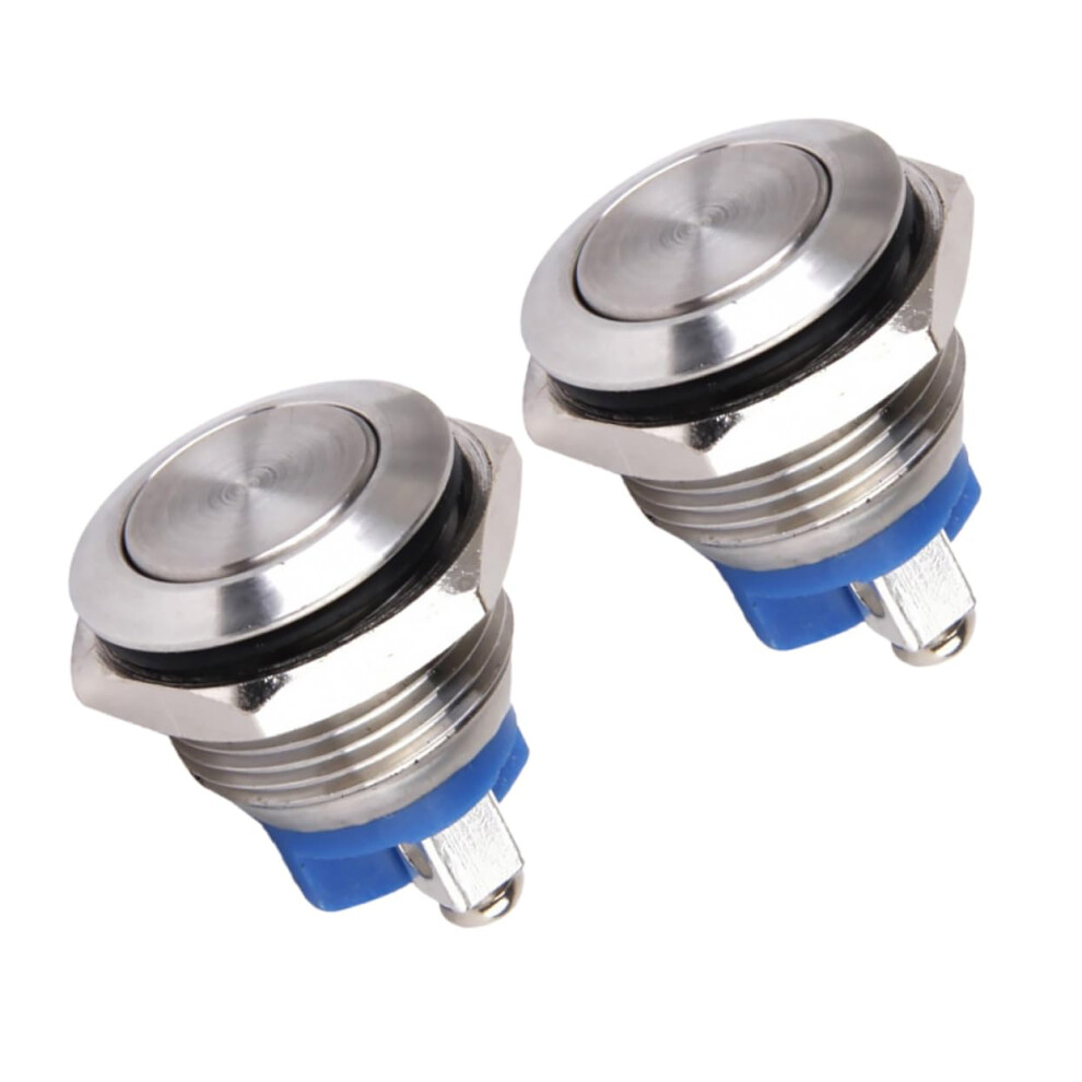 2 X Momentary Push Button Horn Switch For Doorbell Boat Flat Design Metal 9001264504458