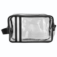 Bolsas multiuso transparentes em PVC, impermeáveis, para cosméticos, com compartimentos práticos e zíper de alta qualidade, ideais para viagens.