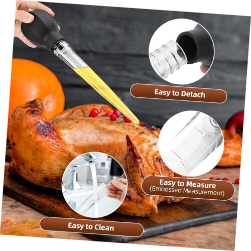 Oil Suction Pipe Rubber Head Pump Large Drip Baster Turkey Spice Pump 2