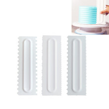 Artisan's Choice: Food Grade Plastic Cake Decorating Tools, Elegant Sawtooth Cake Scraper, Professional Icing Smoother For Precise Cake Edge Design, 3