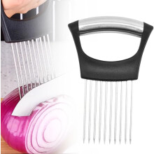 Stainless Steel Onion Slice Holder For Slicing Onions, Compatible With Lemon Slicer Vegetable Cutter (1)