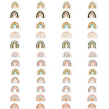 Boho-Regenbogen-Sticker, stylisches Scrapbooking-Zubehör für Mädchen, Frauen und Kinder, leuchtende Farben, matte Oberfläche, 4 Stück