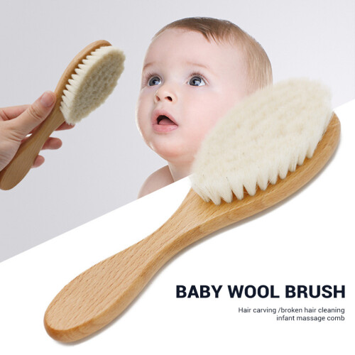 Ziegenhaarbürste Babyhaarbürste mit Holzgriff