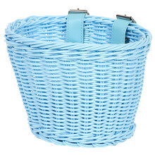 Waterproof woven front basket for kids' bikes, handlebar basket, easy installation, blue