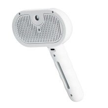 Cat Brush Steam Brush Stainless Steel Ergonomic Grip Pet Grooming For Cats Dogs Shower 7.87x4.53x2.76 Inches White