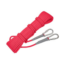 Red Climbing Rope 6/8/9.5/12 mm  Strength Cable Safety Rope, Nylon Rope with Double Climbing Rope Buckle/9.5 mm/30 m