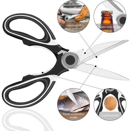 Kitchen Scissors Heavy Duty MultiPurpose Cooking Shears Black Sharp Utility Scissors For Food 2