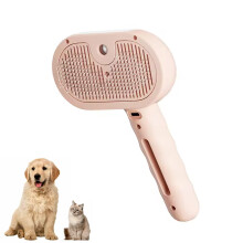 Pet Spray Hair Removal Comb SelfCleaning Cat Steam Brush With Handle For Long And Short Haired Cats Dogs Rabbits Pink