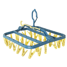 360 Rotatable Hooks, Multipurpose Drying, Durable Construction, Space-Saving Design, High-Quality Plastic, Stainless Steel Clips, White, Compact