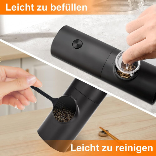 Adjustable Electric Spice Grinder Mill, Automatic Grinding Functionality for Consistent Results, Tellicherry Peppercorns, Freshness Sealed Design, Ide 2