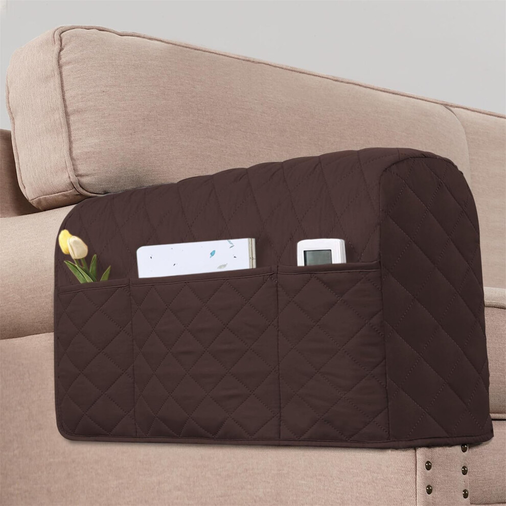 Couch Arm Covers Waterresistant Armrest Organizer 2Pack Remote Control Holder Magazine Tablet Phone Ipad Brown 9001264507398