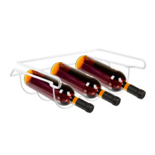 Organizator stivuibil pentru sticle de vin pentru frigider, suport pentru sticle din plastic cu suport transparent pentru sticle de vin pentru un