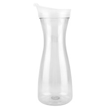Klar plastikkaraffel til kolde drikke, 600 ml gennemsigtig flaske med låg til juice, vand, te, sojamælk, aftageligt, brugervenligt klaplåg og