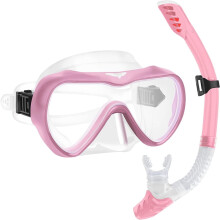 Masque de plongée en apnée pour adultes, masque de plongée panoramique antibuée avec verres en verre trempé, tuba à extrémité sèche avec
