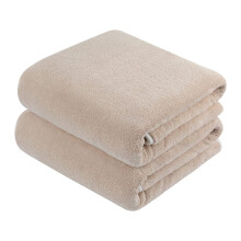 Quick Drying Towel for Fitness, Luxury Silk Detail Microfiber Coral Velvet Absorbent Towels for Bath, Bathroom, Shower, Sports, Yoga, 2-Pack Beige