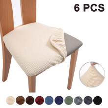 Eleganti protezioni per sedili di sedie, set da 6, vestibilità universale per sedili da 36-46 cm, tessuto jacquard elasticizzato, rimovibili e