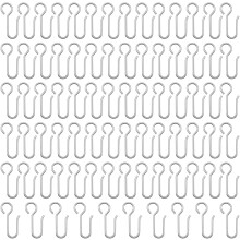 80er-Pack Vorhanghaken, Vorhangschienenhaken aus Metall, hängende Vorhanghaken, Schienenhaken, silberne Vorhanghaken, geeignet für Vorhänge,