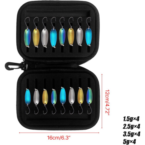 Fishing Spinner Hard Baits Spoon Lure With Storage Bag Artificial Baits Spinner Blinkers 2