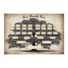 Family Tree Chart To Fill In 6Generation Genealogy Poster 36x24 Cm Blank Fillable Ancestry Chart For 5 Families