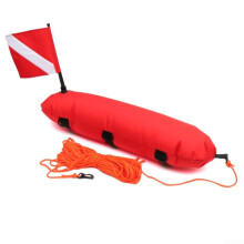Snorkeling Safety Float 78 Lbs Buoyancy Nylon PVC Inflatable Diving Marker Buoy With Flag Red Scuba Spearfishing