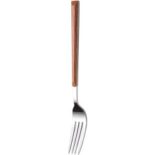 Dessert Forks Stainless Steel Dinner Forks With Wooden Handle, Durable Flatware For Kitchen And Restaurant