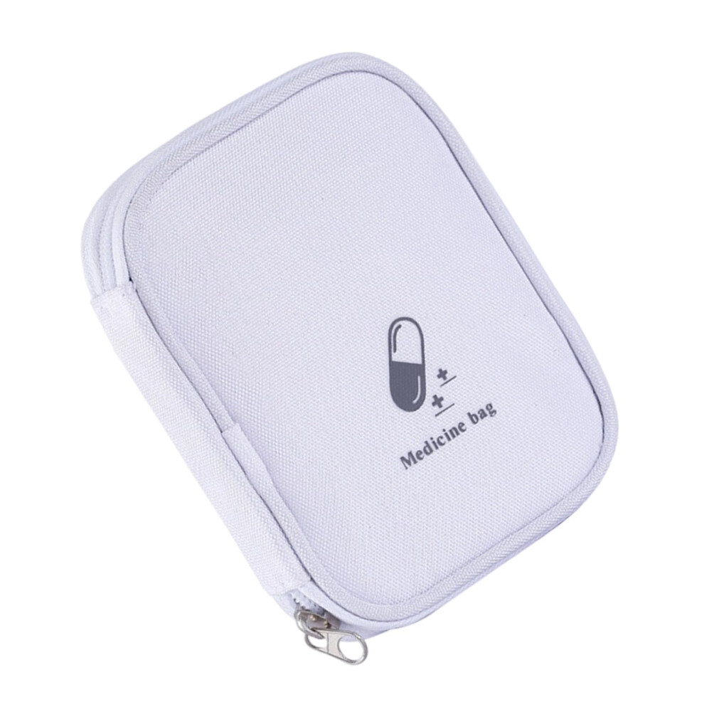 White Travel Minis Firsts Aid Pouches Portable Outdoor Medical Bag, Multifunction Emergency Storage, Pill Pocket