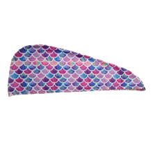 Haarband aus Polyester-Mikrofaser, hoch saugfähiger, schnelltrocknender Turban mit magischem Fischschuppenmuster für Mädchen und Frauen,